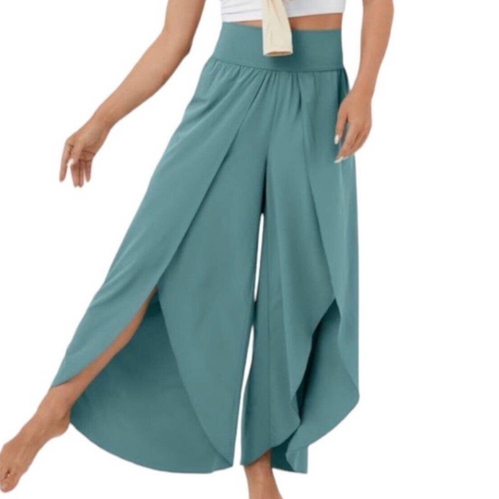 Halara Breezeful™ Palazzo Flowy Split Wide Leg Quick Dry Casual Pants. - Picture 1 of 12
